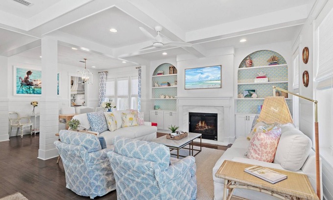 Santa Rosa Beach Casa | Periwinkle Shores Designer-Owned Coastal Retreat with Golf Cart, Bikes & Serene Pond Views