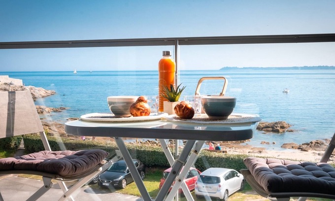Kerroch Apartamento | Ploemeur - Apartamento de 3 piezas con balcón, ascensor y WIFI cerca de la playa