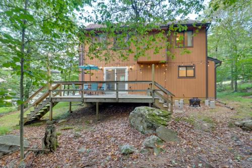Tobyhanna Casa | Poconos Cabin Serene Deck, Fire Pit and Game Room
