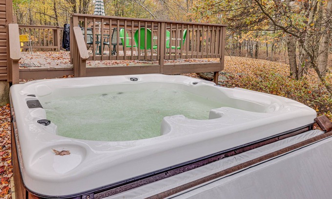 Briar Crest Woods Cabaña | Poconos Pvt Lake, Arcades, Hot Tub, Fire Pit, BBQ