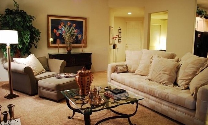 Palm Springs Villa | Vista al estanque Villa @ Desert Princess Palm Springs Country Club & Golf Resort