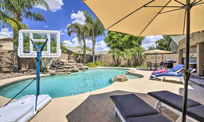East Mesa Casa | Mesa Oasis Desert Getaway: Pool, Hot Tub, Patio!