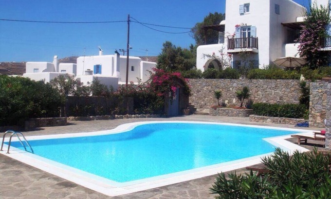 Ornos Villa | Pool/Sea View House. Airy, Wi-Fi, Balcony, AC, Close to Beach, Perfectly Located