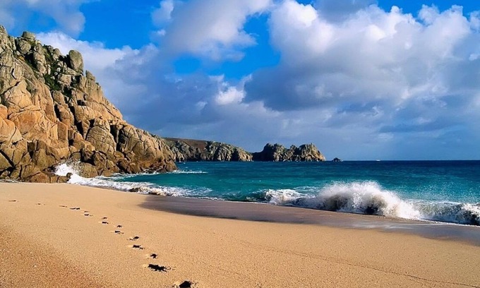 Porthcurno Casa | Vista de la bahía de Porthcurno, PORTHCURNO