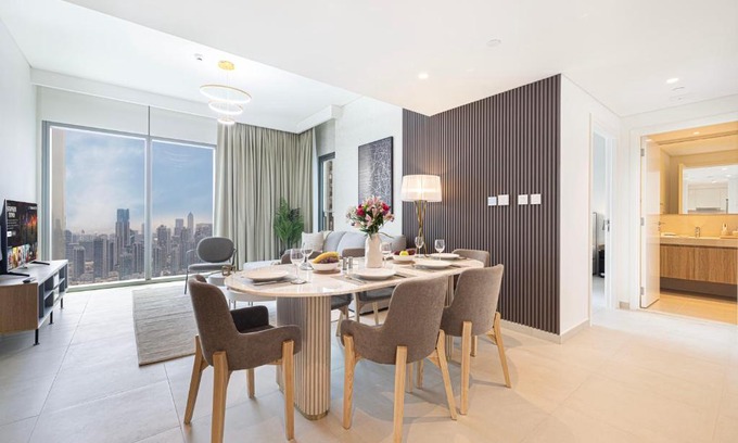 Za'abeel 2 Apartamento | Premium 2 Bedroom High-Floor Apartment Offering Spectacular Burj Khalifa & Fountain Views, Steps Away from Dubai Mall - Downtown Dubai by Stayfinity - Max 8 Guests