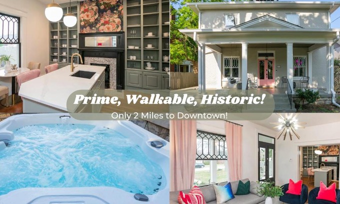 Historic Waverly Casa | Prime Walkable Location Spacious Home w Hot Tub