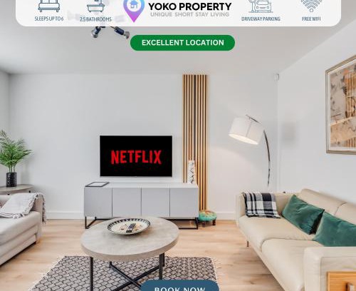 Milton Keynes Apartamento | Pristine House in Prime Location - Sleeps up to 6 Guests - Driveway Parking, Fast Wifi and SmartTV by Yoko Property