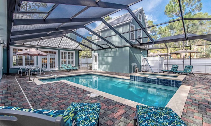 Sugarwood Beach Casa | Private 5-bedroom house with private screened in pool and beach access