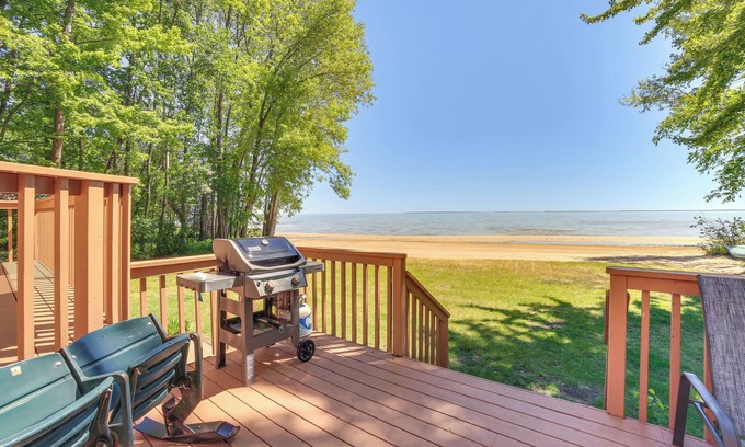 Menominee Cabaña | Private Beach & Deck: Spacious Lake Michigan Home