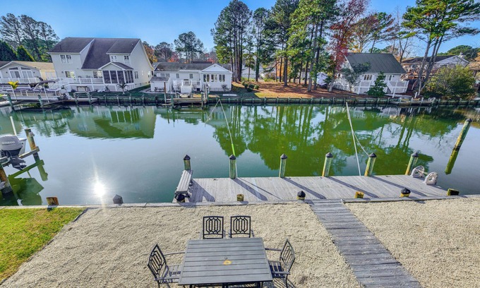 Ocean Pines Casa | Private Dock, Hot Tub: Waterfront Ocean Pines Home