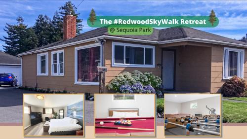 Eureka Casa | Private Home - #RedwoodSkyWalkRetreat - 5BD, Pro Pool Table, BBQ, Foosball, Darts, Fireplace, Movie Projector, Stereo, Cotton Bedding
