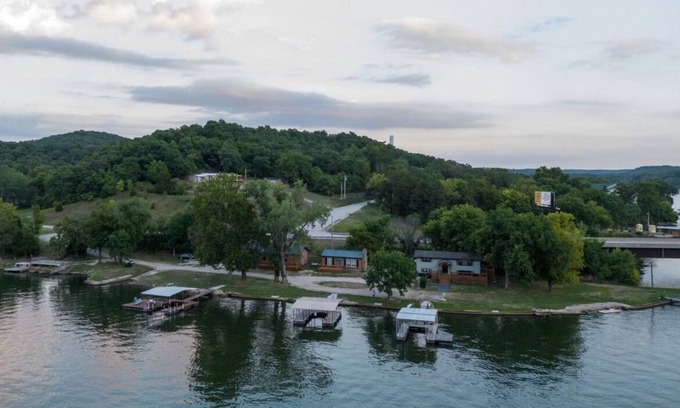 Camdenton Casa | Private Island Retreat with 500' Level Lakefront & 3 Houses with Private Docks!!