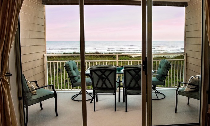Ocean Isle Beach Condominio | Privado Ocean Front Condo Windjammer espectacular vista al mar pasos de la playa