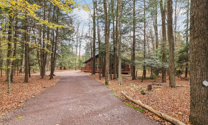 Blakeslee Chalet De Esquí | Private Pocono Chalet on cul-de-sac with Fireplace, Firepit, Lake Access, Deck