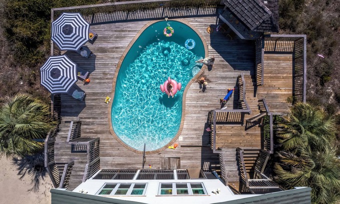 Surf Side Shores Casa | Private Pool 20Steps2Beach Arcade Ping Pong Sleeps18 Barrel Sauna