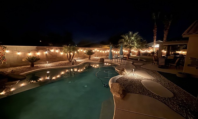 San Tan Heights Casa | Private Pool & Backyard, Fully Furnished 3-bed/2bath in San Tan Valley!