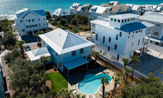 Inlet Beach Casa | Piscina privada compuesta con vista al golfo Duerme 24 a tres minutos a pie de la playa.