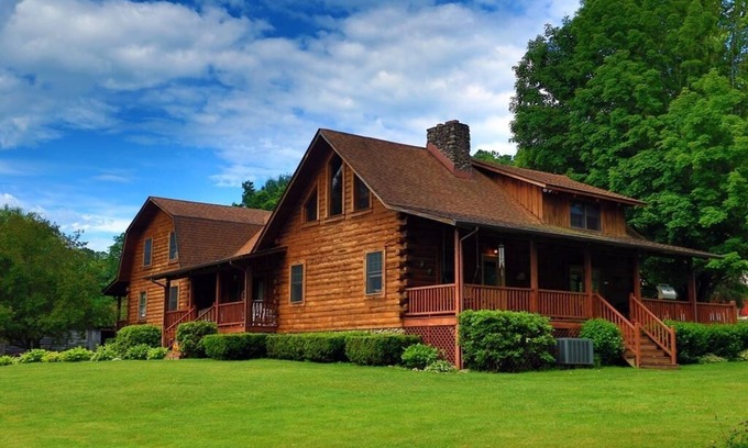 Mount Hope Cabina | ¡Tiempo de calidad juntos! Log Cabin Sleeps 25+ Kids Love It! ¡Mascotas también!