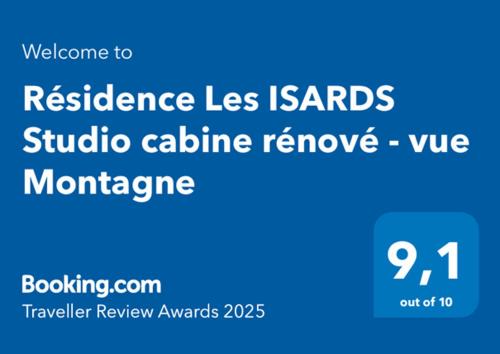Font-Romeu-Odeillo-Via Apartamento | Résidence Les ISARDS Studio cabine rénové - vue Montagne
