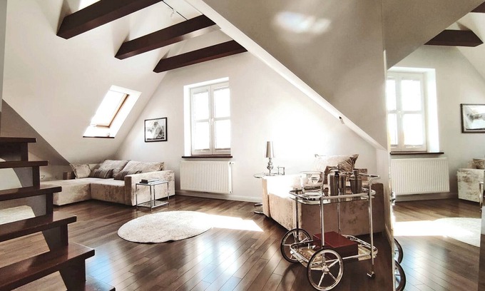 Old Town Apartamento | RABE Old Town Apartment – Two-Level Retreat Above the Rooftops of Gdańsk