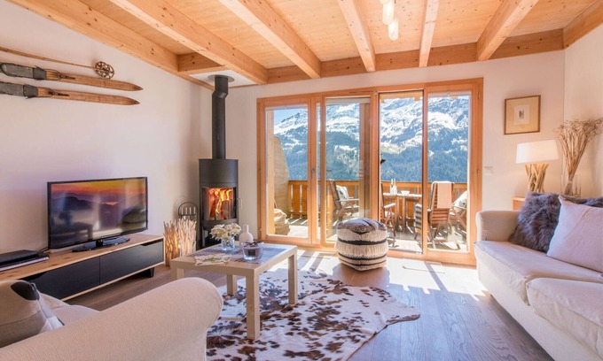 Wengen Chalet De Esquí | Retiro de corredores - chalet adosado en 4 niveles