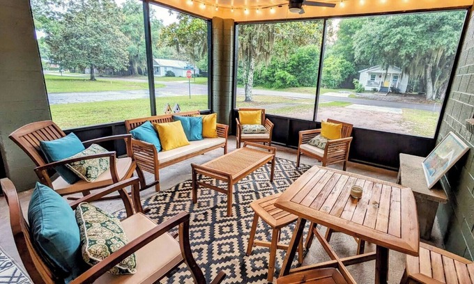 Darien Casa | Relax in Style: 3BR Home w/ Screened Patio, Walk to Downtown, Boat Parking Here!