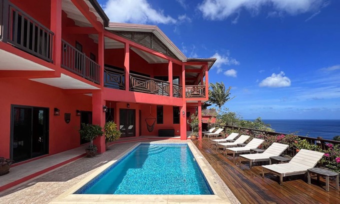 Marigot Bay Villa | GUAU... ¡¡¡QUE VISTA!!! La villa en la bahía con vistas a la bahía de Marigot