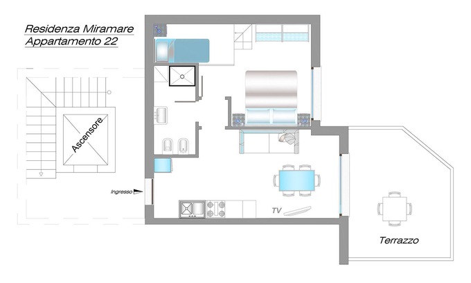 Castelsardo Apartamento | APARTAMENTO "RESIDENCE MIRAMARE" N. 22