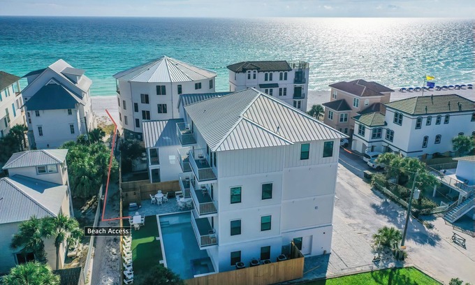 Miramar Beach Casa | Resort-Style Home! 18 Bedrooms! All Bathrooms En-Suite! Private Pool! Steps to the Gulf! Elevator!