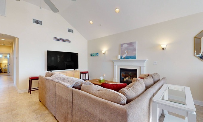 Montego Bay Casa | Restful getaway with pool, tennis, patio, fireplace, jetted tub, & central AC
