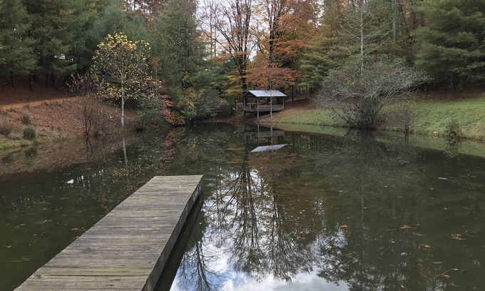 Leicester Cabina | Retreat with rustic cabin, picnic shed and ponds
