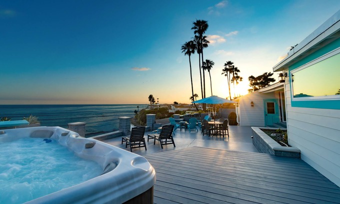 La Jolla Casa | Retro Sea Cottage 180 'VISTA PANORÁMICA FRENTE AL MAR