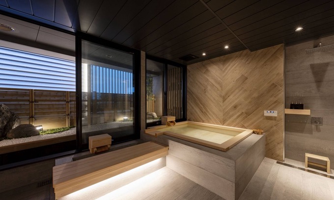 Sakyo Ward Apartamento | [Rin Yumezumi] An inn with a gorgeous cypress bath and footbath that can be rented out for 7 people/with parking, Wi-Fi, and audio!
