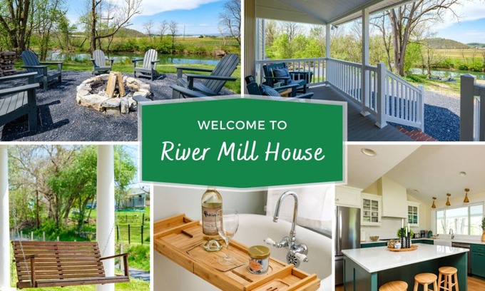 Bridgewater Casa | River Mill House -Riverside Historical Home in the beautiful Shenandoah Valley