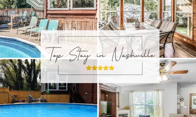 Nashville Casa | PRIVADO, PISCINA DE AGUA SALADA, RÍO, TINA CALIENTE, CHIMENEA, MINUTOS AL CENTRO