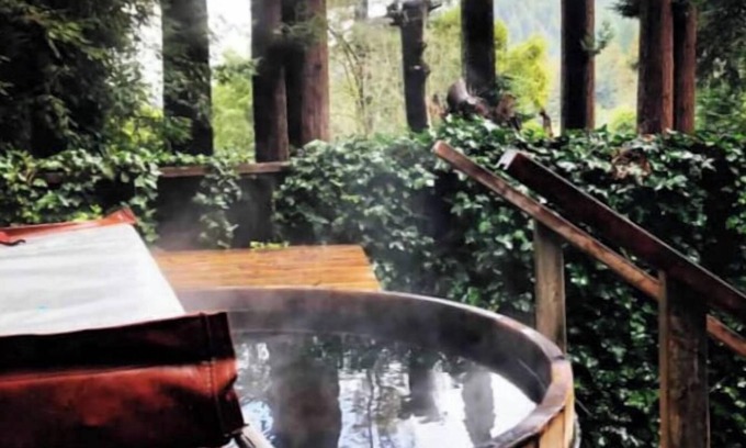 Monte Rio Cabina | Riverview Treehouse with Hot Tubnn