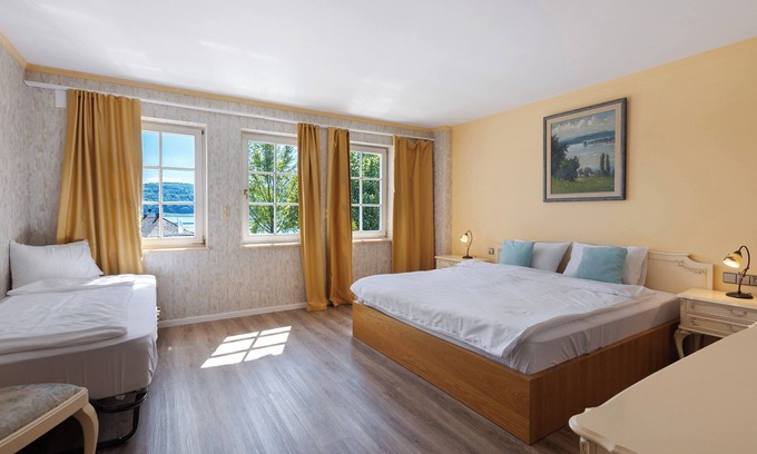 Reichenau Apartamento | Habitación '3-Bett Mit Seeblick' con vistas al lago, terraza compartida y Wi-Fi