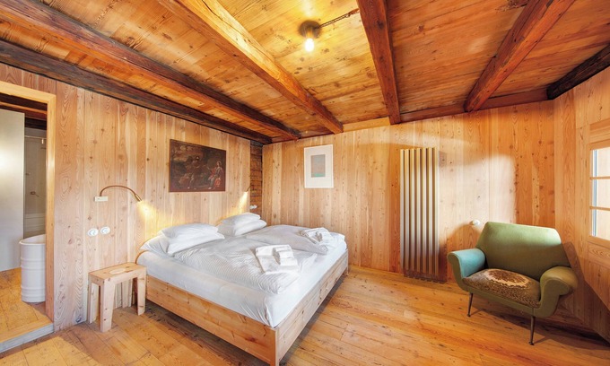Dosoledo Apartamento | Habitación 'Cedùtä' con vistas a la montaña, terraza compartida y Wi-Fi
