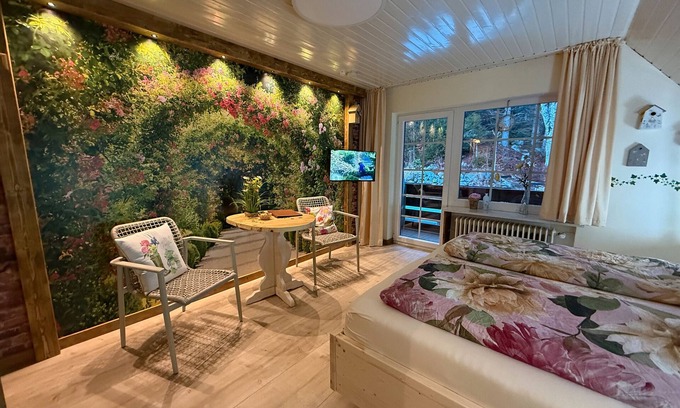 Blasiwald Apartamento | Habitación 'Familienzimmer' con vistas a la montaña, terraza compartida y Wi-Fi