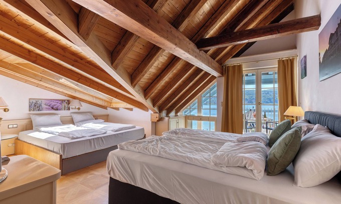 Reichenau Apartamento | Habitación 'Suite Mit Seeblick U Balkon' con vistas al lago, terraza compartida y Wi-Fi