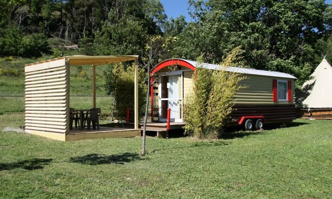 Esparron-de-Verdon Cabina | Roulotte 21m2 1 Schlafzimmer + Terrasse halbbedeckt 3 Personen