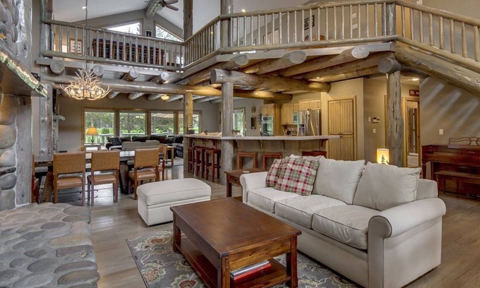 Sunriver Cabina | Lujo rústico: temáticas Logia Iniciar impresionante 5BR personalizado en Woodlands GC, 12x SHARC