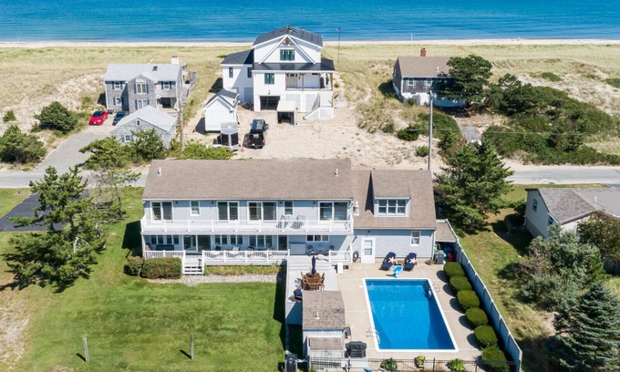 Sagamore Beach Casa | Sagamore Beach just across the street from this gorgeous home with private heated pool