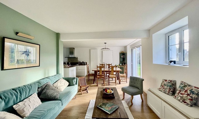 Combrit Casa | Sainte-Marine, charming house 9 people, beach, restaurant on foot