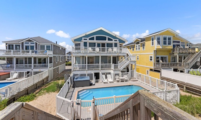 Nags Head Casa | Sand Pebbles: Oceanfront, Pool, Hot Tub, Rec Room