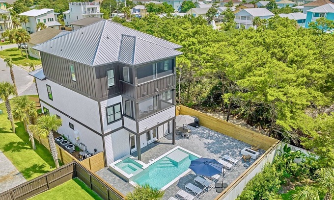 Frangista Beach Casa | Sandbar: Private beach steps away, Heated pool & hot tub, Golf cart, Game room