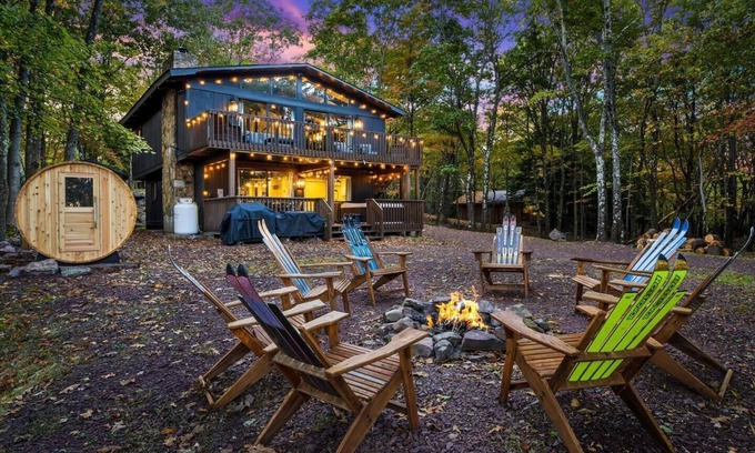 Lake Harmony Cabina | Sauna-HotTub-FirePit-Private Lot