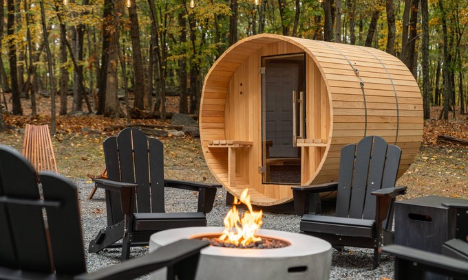 East Stroudsburg Casa | Sauna - Movie Theater - Hot Tub - Dogs OK - Firepit