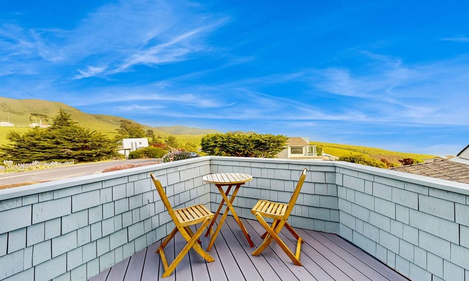 Bodega Bay Casa | Scenic Bodega Bay Retreat w/Ocean & Valley Views - Dog Friendly + Pvt. Hot Tub
