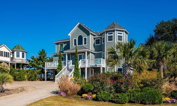 Whalehead Beach Casa | Sea Forever--Oceanside 8-10 BR; Pool, Hot Tub, Elevator, Gardens!
